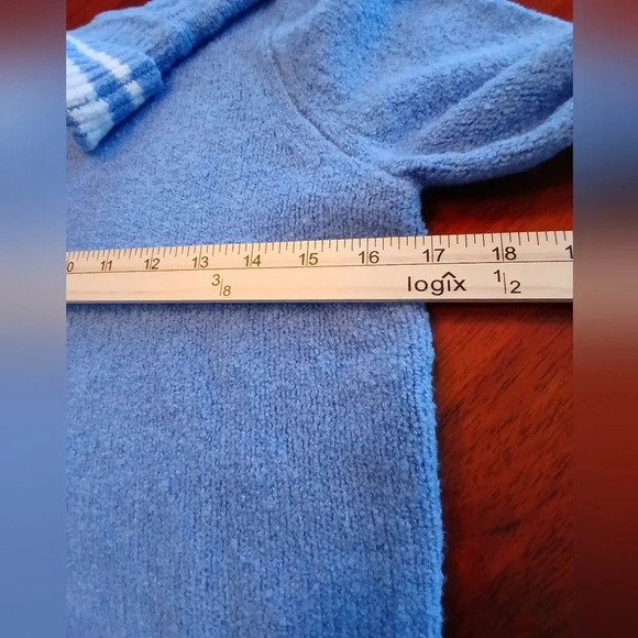 Talbot women's XS scoopneck sweater blue white very soft - Picture 2 of 6